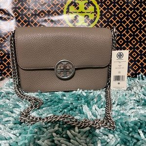 Authentic NWT Tory Burch Olivia Pebble Bag Gray